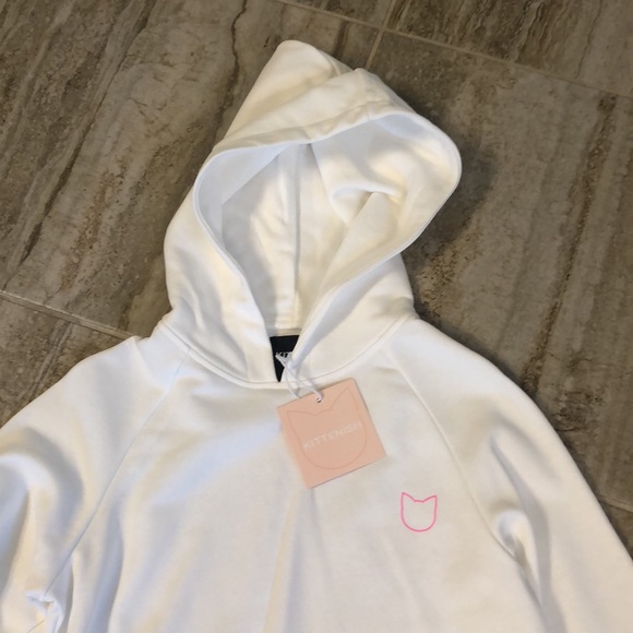 NWT Kittenish Logo Hoodie sweatshirt White Size Small - Picture 2 of 7